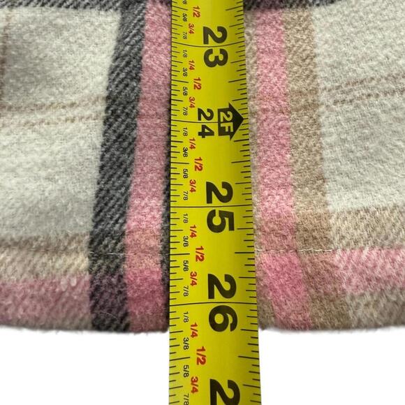 Black Tape Plaid Flannel Shacket Women’s Size Med. Button Front Pink Cream Black - Picture 6 of 6